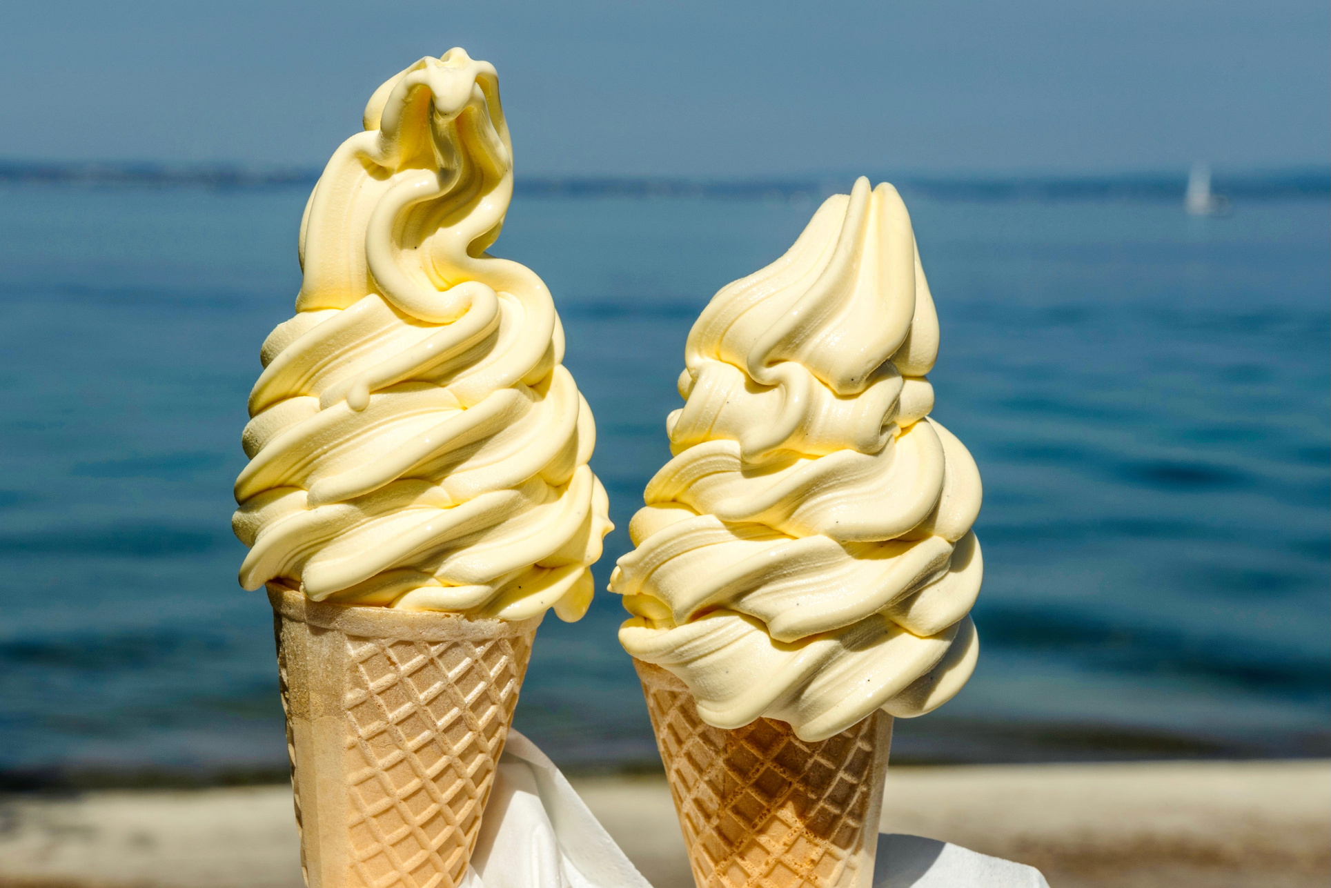 Yellow Ice Cream on Cones